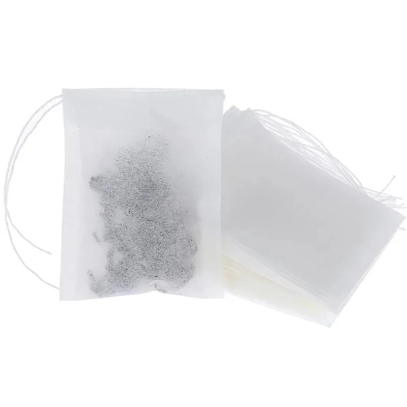 100-Piece Disposable Tea Bag Filter Bags with Drawstring Closure | Food-Grade Spice & Herbal Filters