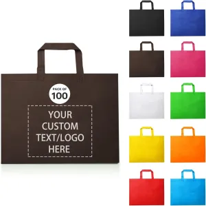 100 Reusable Shopping Bags custom bags with logo-Ideal for Company Promotions, commercial advertising,grocery bags