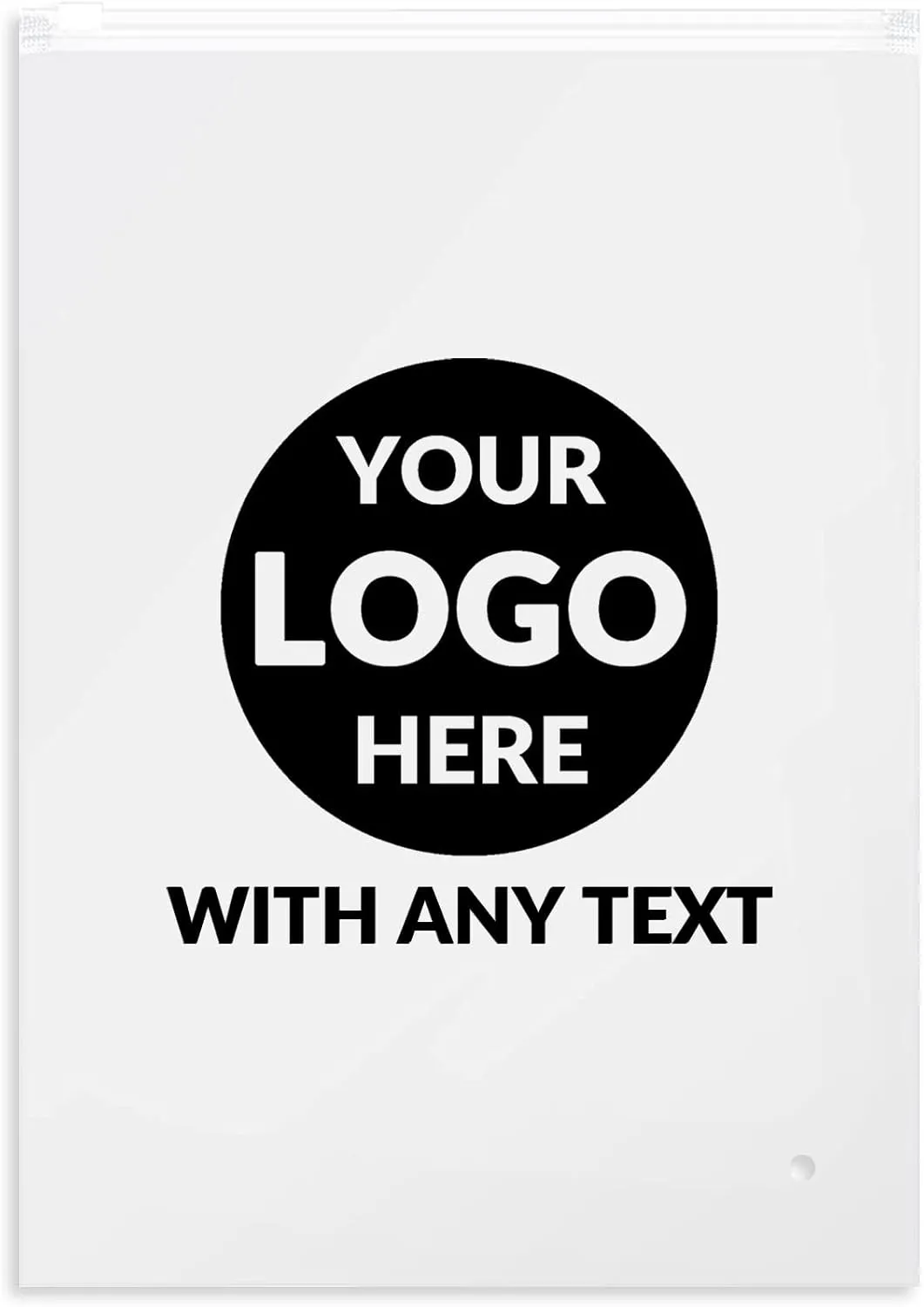100 SALIFECO Custom Plastic Bags with Logo, Zip Slider Bags with Air Holes, Resealable Zipper Bags for Packaging Products, Packaging Bags for Business Selling Shipping (7.9"x11.8", Clear)