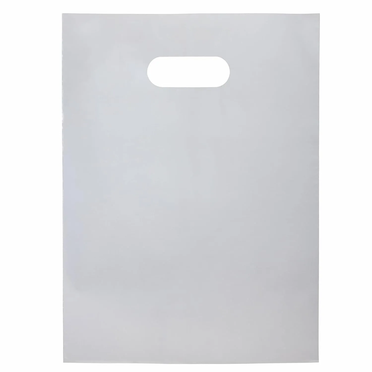 100 Silver Bags for Small Business 9"x12" Great for Merchandise 1.5Mil Thick Retail Thank You Bags With Handles