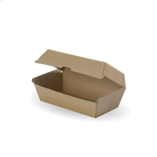 100 X Regular Kraft Brown Disposable Snack Boxes Bulk Takeaway Box