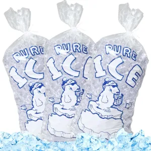 (1,000 Count) Ice Bags with Twist Ties by Interplas (10 lb)