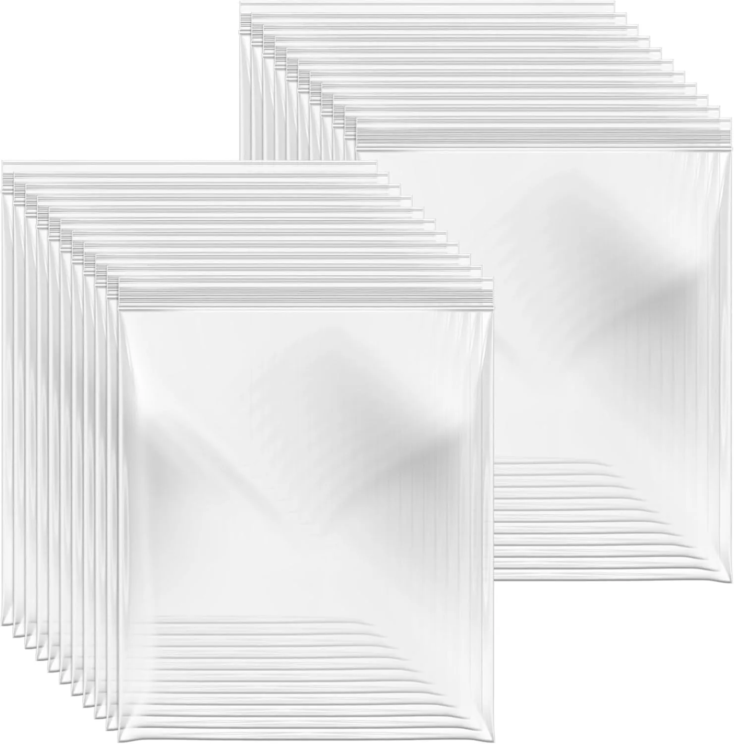 100Pcs Large Clear Self Sealing Bags Resealable Cellophane Packing Bags for Business Transparent Storage Pouches for Packaging and Organization