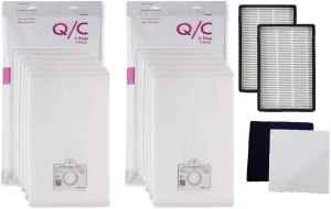 12 Type Q/C HEPA Filtration Bags 20-53292, (2) CF1 81002 Motor Chamber Filter, (2) 53295 EF1 86889 HEPA Exhaust Filters. Compatible with Kenmore Progressive, Intuition Canister Vacuum Cleaners.