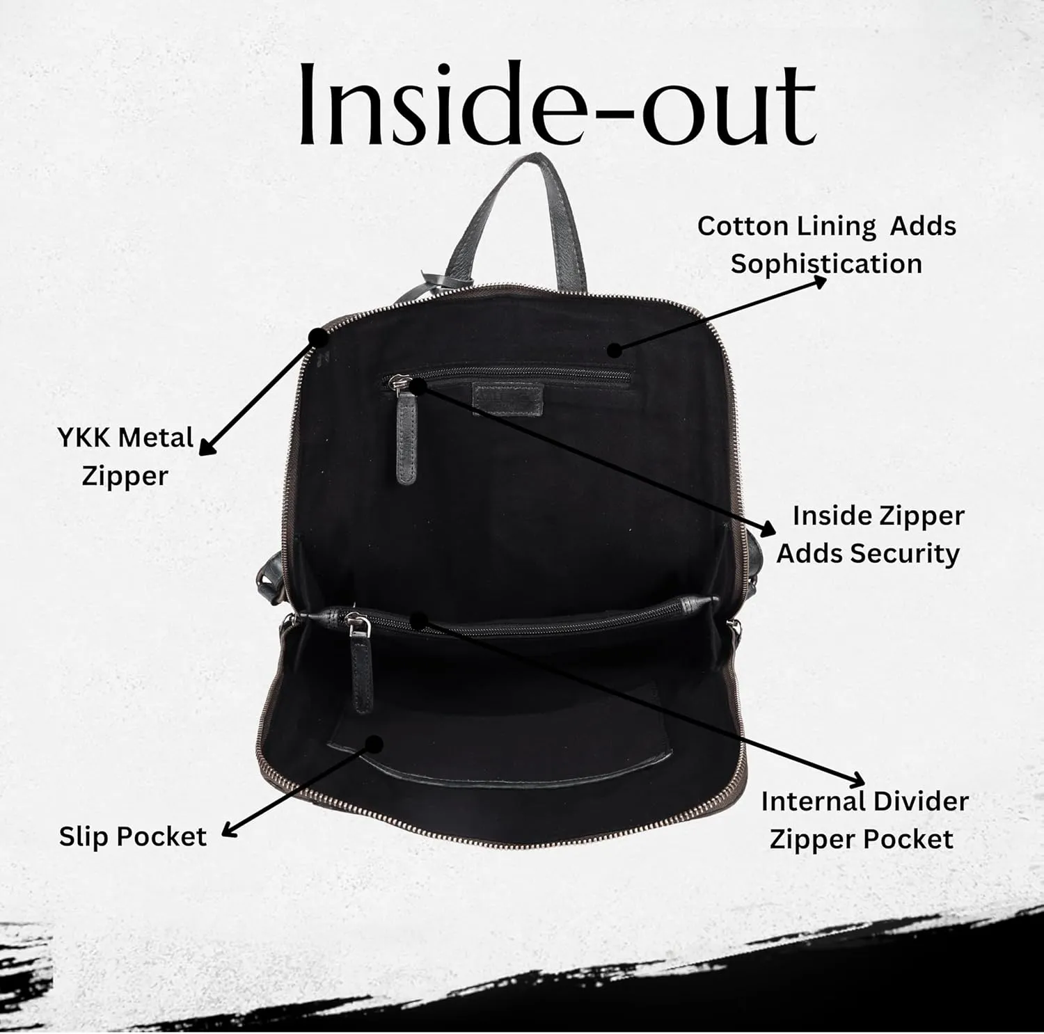 14.5 Inch Genuine Leather Backpack for Women and Men, Grey Leather Backpack with Adjustable Shoulder Strap