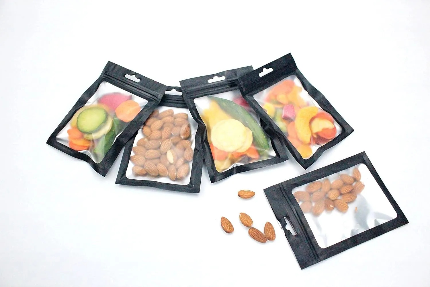 150 Pack- Smell Proof Resealable Mylar Quart Pouch Bags, 7 x 9 Inches, Black with Food Grade Interior, Zero BPA, Candy, Eyelashes, Jewelry and More