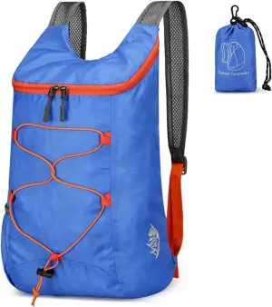 15L Lightweight Packable Backpack for Travel Camping, Outdoor Foldable Hiking Backpacks Water Resistant Daypack for Men Women (Blue)
