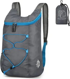 15L Lightweight Packable Backpack for Travel Camping, Outdoor Foldable Hiking Backpacks Water Resistant Daypack for Men Women (Grey)