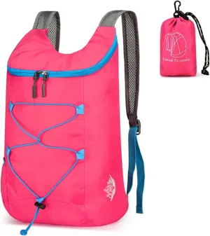 15L Lightweight Packable Backpack for Travel Camping, Outdoor Foldable Hiking Backpacks Water Resistant Daypack for Men Women (Rose)
