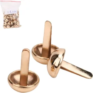 15mm Metal Bag Feet Studs, 50Pcs Mushroom Spike Rivet Purse Feet DIY Leathercraft Handbag Feet Nailhead for DIY Making Purse Handbag (Rose Gold)