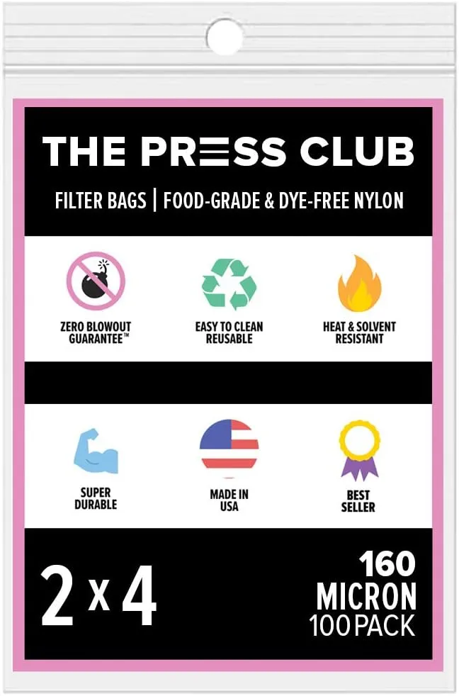160 Micron | Premium Nylon Tea Filter Bags | 2" x 4" | 100 Pack