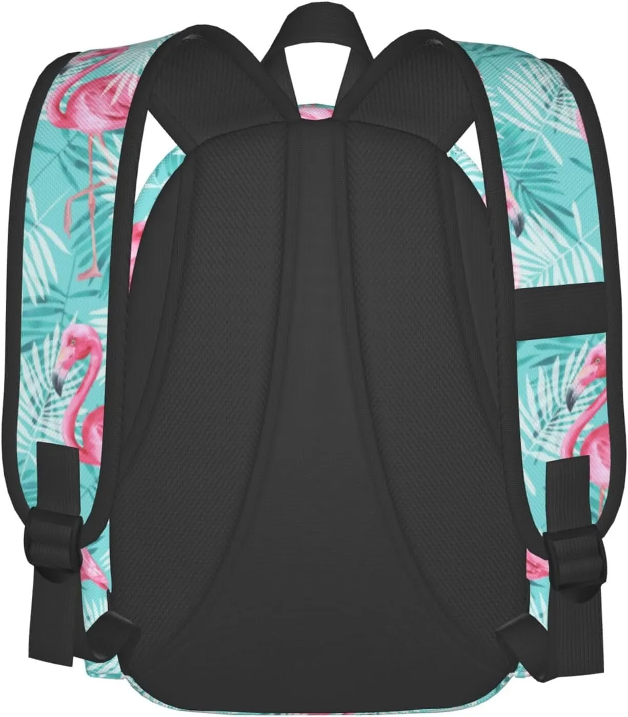 17 inch Backpack Leaves Pink Flamingo Palm Laptop Backpack School Bookbag Shoulder Bag Casual Daypack