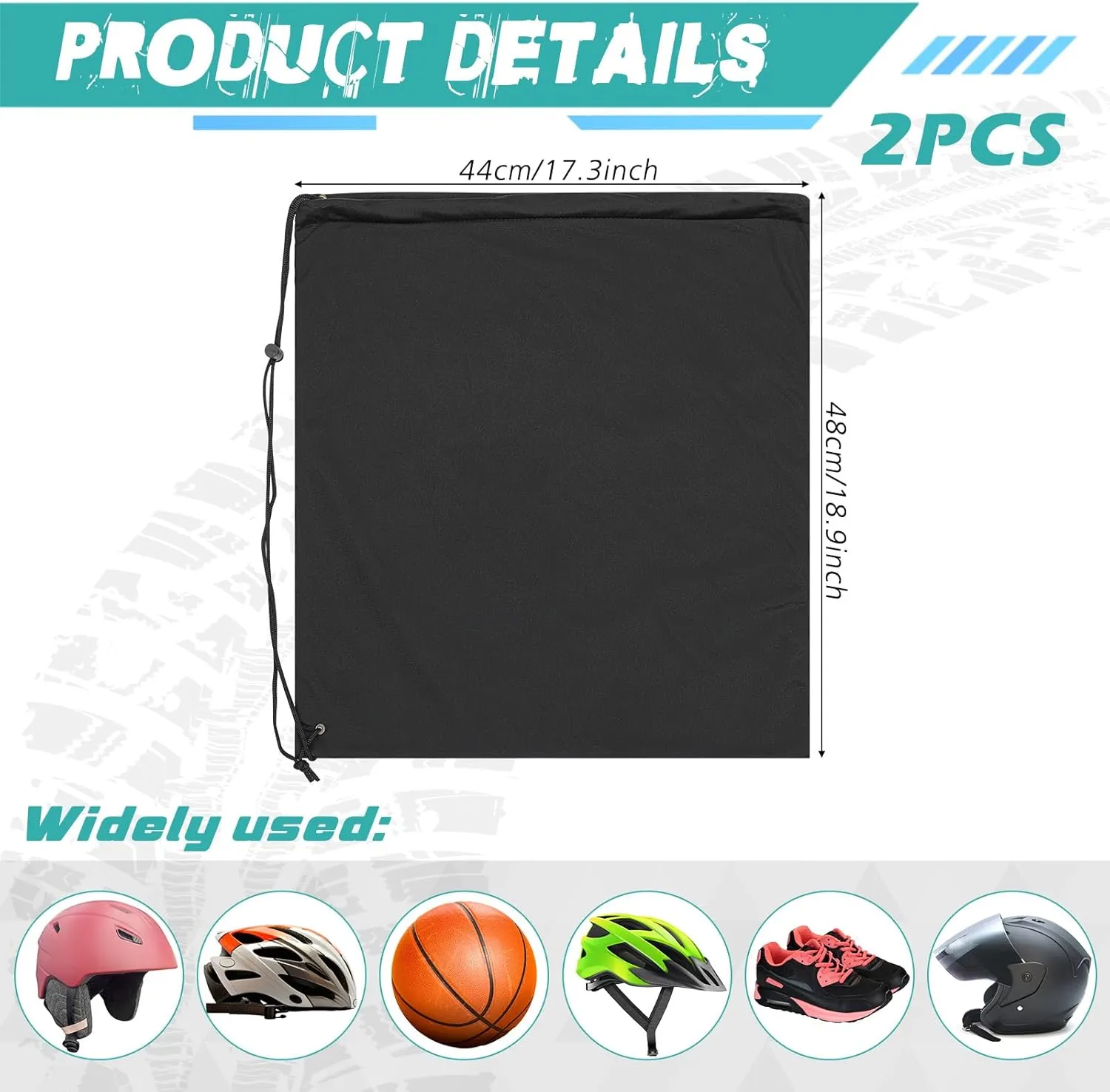 2 Pcs Helmet Bag Welding Motorcycle Hood Bag with Drawstring Locking, Microfiber Large Lightweight for Ski Riding Racing Snowmobile Dirt Bicycle Bike Fire Helmet Storage Accessories (Black)