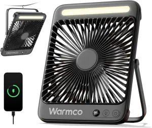20000mAh 8-inch Portable Camping Desk Fan, [15-48H Working Hours] Ultra-thin LED Light Rechargeable Battery Powered Travel Fan for Outdoor, Indoor, Cruise Essentials 2025