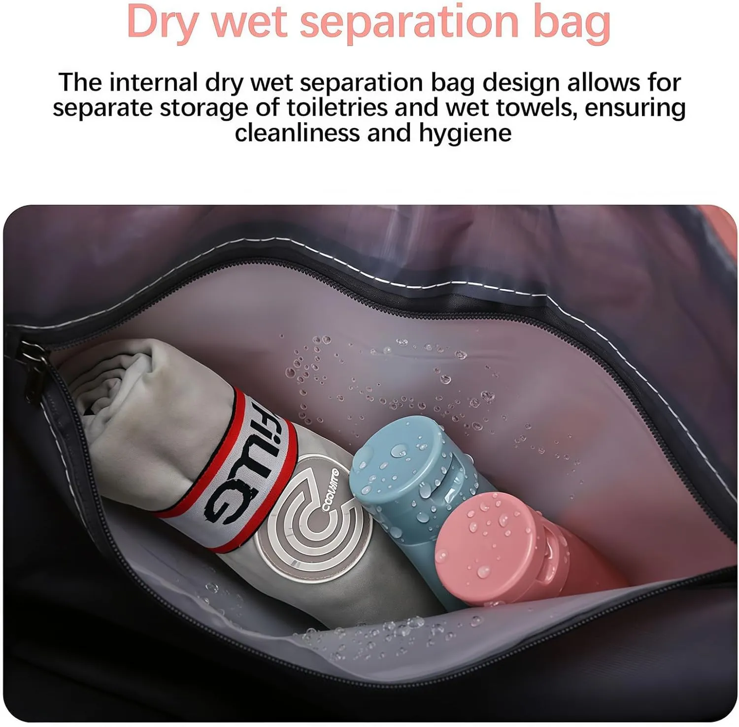 2025 New Travel Bag with Wheels, Expandable Foldable Duffle Bag,Dry and Wet Separation,Large Capacity Wide-Open Travel Cosmetic Bag (Light purple)
