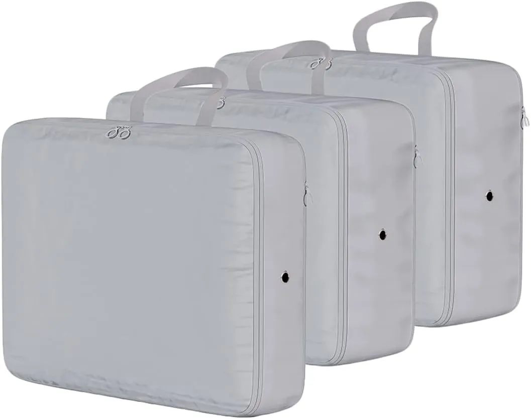 3 PCS Compression Packing Cubes for Suitcase Travel Luggage Organizer Bags Set Packing Organizers Compression Suitcase Bag Travel Essential Bag