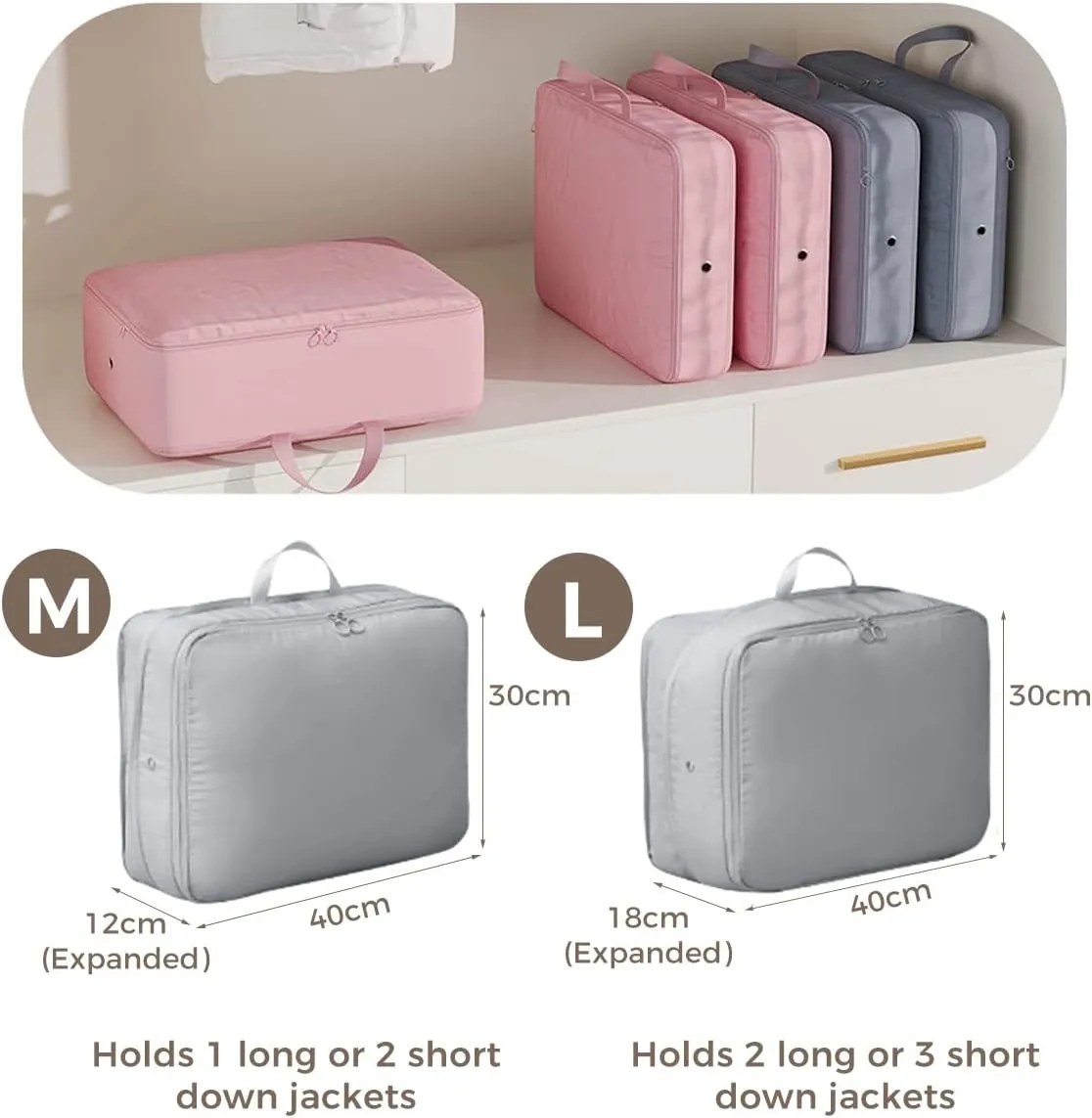 3 PCS Compression Packing Cubes for Suitcase Travel Luggage Organizer Bags Set Packing Organizers Compression Suitcase Bag Travel Essential Bag