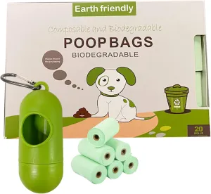 300 Leak-proof Dog Poop Bags | Made with Corn Starch Biodegradable in 90 Days, 100% Compostable | 20 Rolls, 15 Bags per Roll | Bags Measure 9 x 13 Inches | Hydrangea Island Trading Co