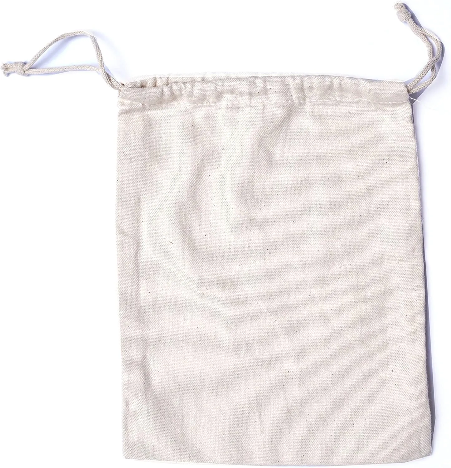 3x4 Inches Reusable Eco Friendly Cotton Double Drawstring Muslin Bags "premium quality" (Natural Color)-100 count pack