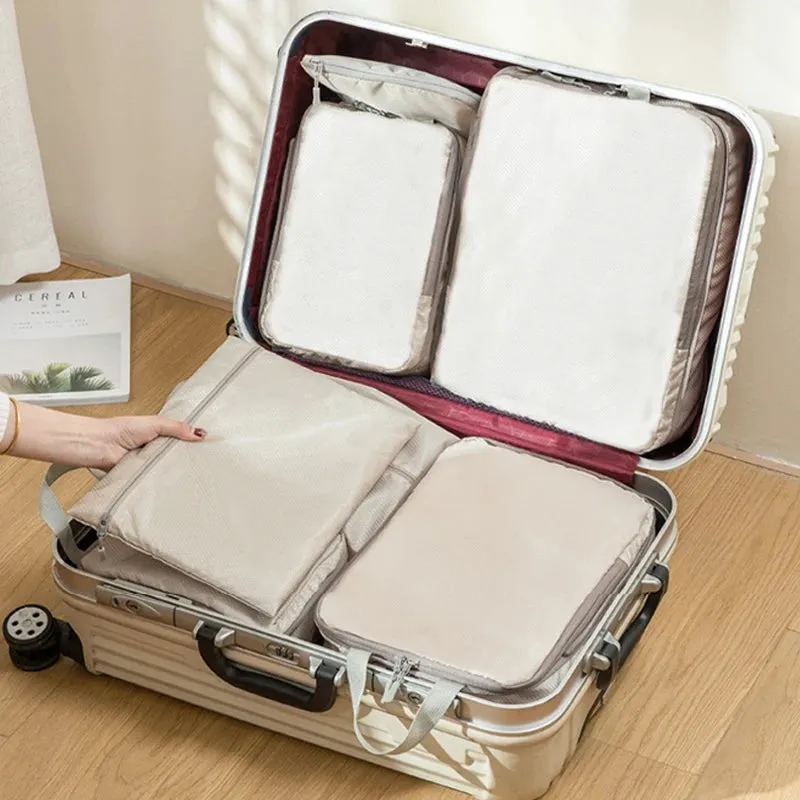 4-Piece Travel Compression Packing Cubes Set – Waterproof Luggage Organizer Bags for Clothes & Accessories