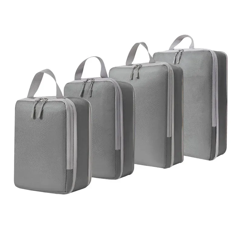 4-Piece Travel Compression Packing Cubes Set – Waterproof Luggage Organizer Bags for Clothes & Accessories
