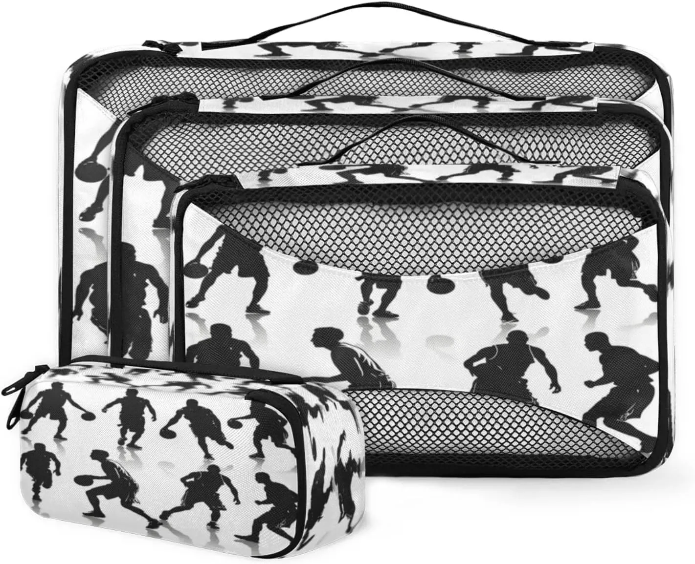 4 Set Packing Cubes for Travel, Basketball Packing Cubes for Women, Travel Luggage Packing Organizers, Packing Cube Set, Basketball Players