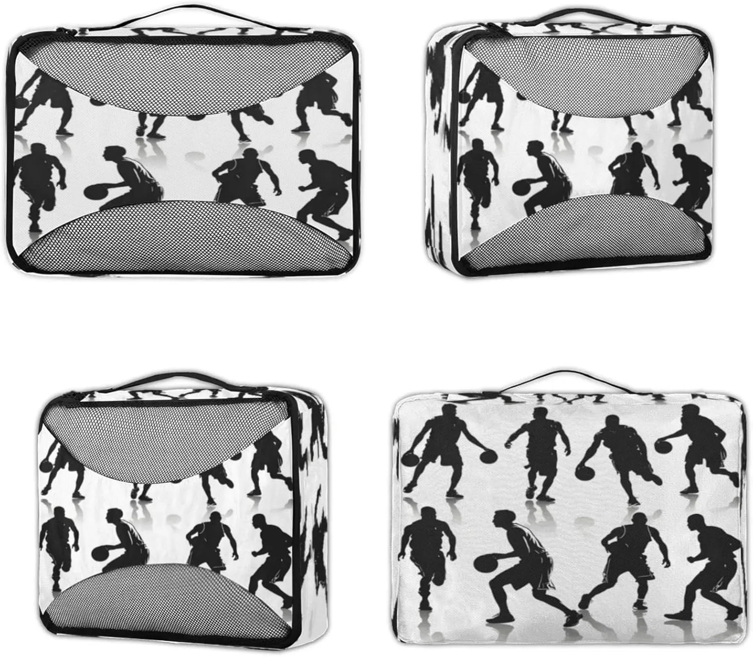 4 Set Packing Cubes for Travel, Basketball Packing Cubes for Women, Travel Luggage Packing Organizers, Packing Cube Set, Basketball Players