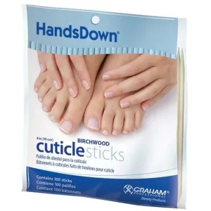 4" Birchwood Sticks / Pro-Grade Cuticle Sticks / Manicure & Pedicure Essential / 100 Sticks Per Bag by HandsDown