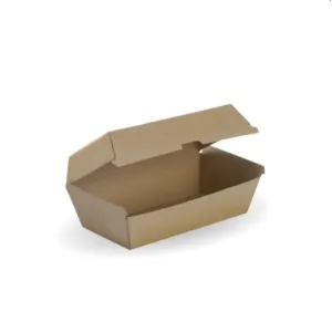 50 X Large Kraft Brown Disposable Snack Boxes Bulk Takeaway Box