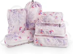 6 Pcs Compression Packing Cubes Travel for Suitcases, Luggage Organizer Nylon Washable Storage Bags Set - Packaging Cubes for Backpack Travel Perfect for Women Clothes Carry-Ons and Storage