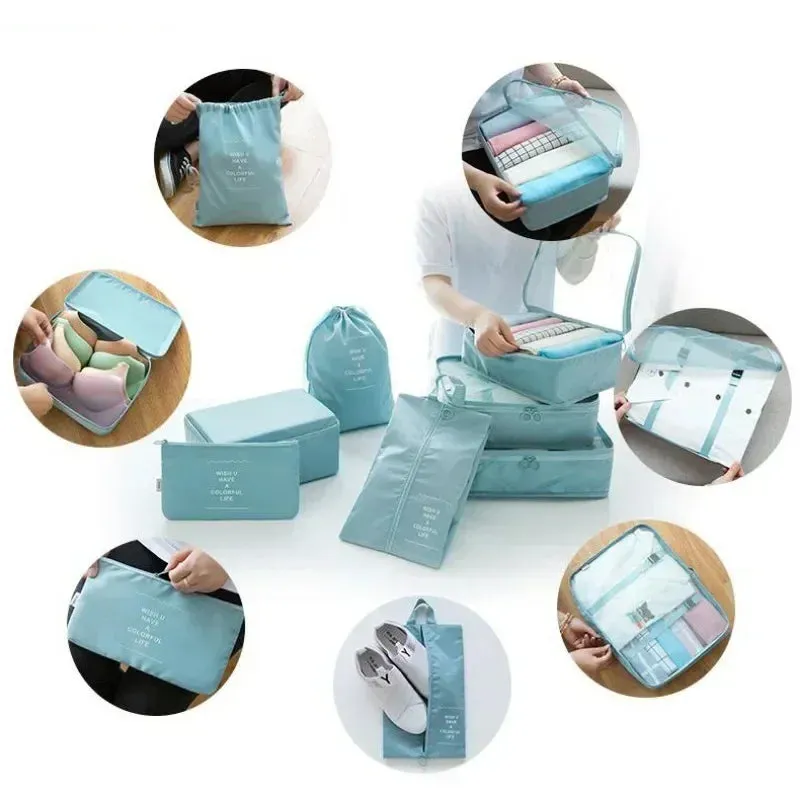 7-Piece Travel Organizer Set – Luggage Packing Cubes & Storage Bags for Clothes, Shoes & Accessories
