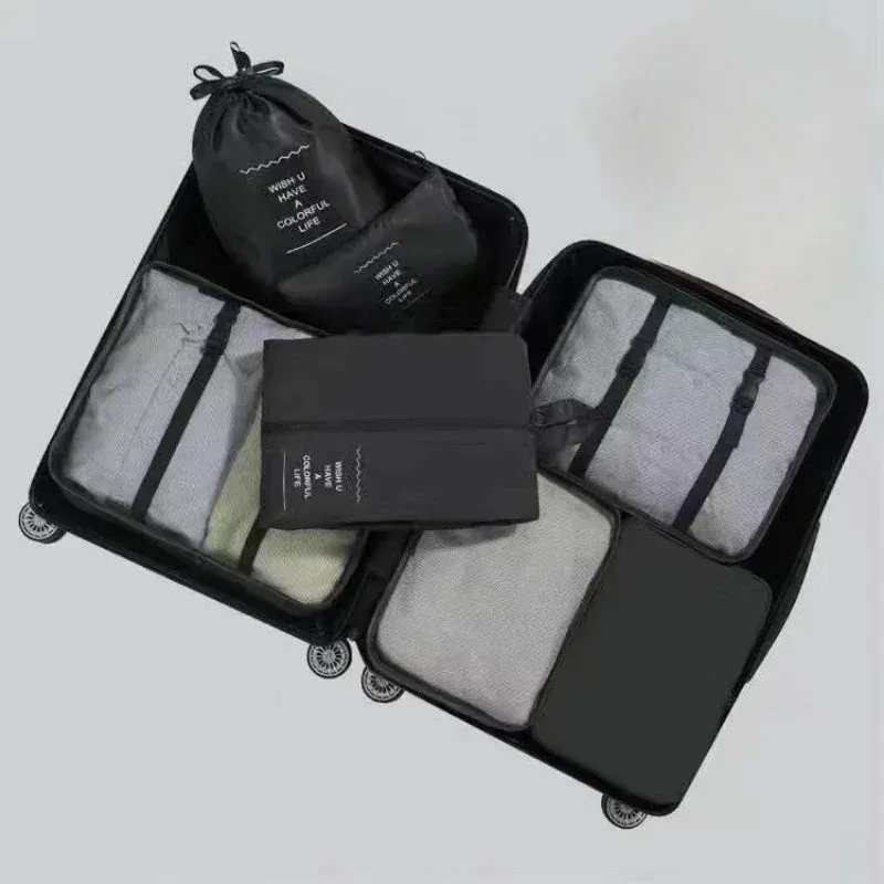 7-Piece Travel Organizer Set – Luggage Packing Cubes & Storage Bags for Clothes, Shoes & Accessories