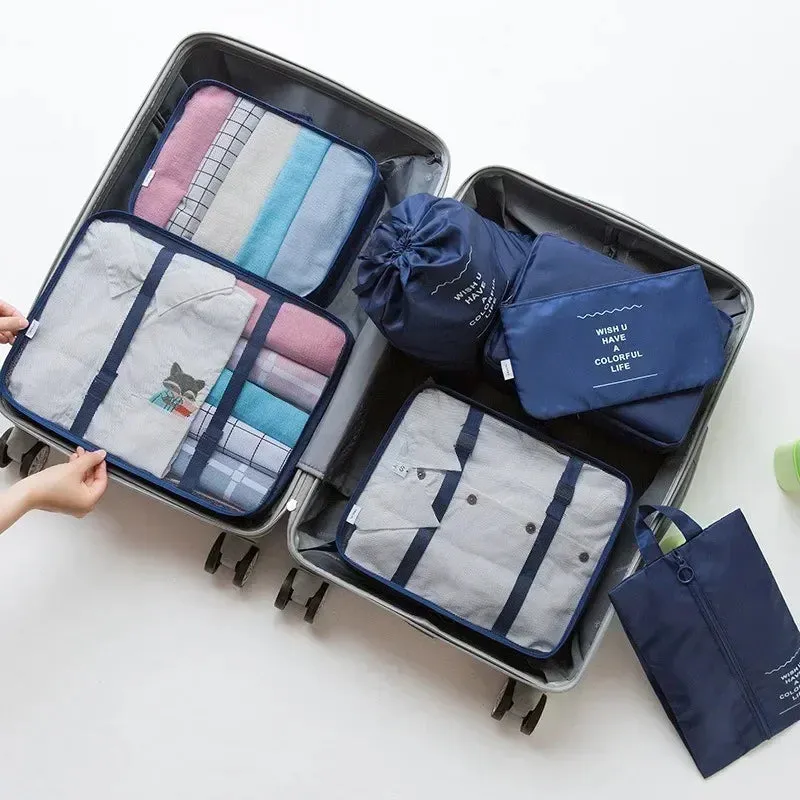 7-Piece Travel Organizer Set – Luggage Packing Cubes & Storage Bags for Clothes, Shoes & Accessories