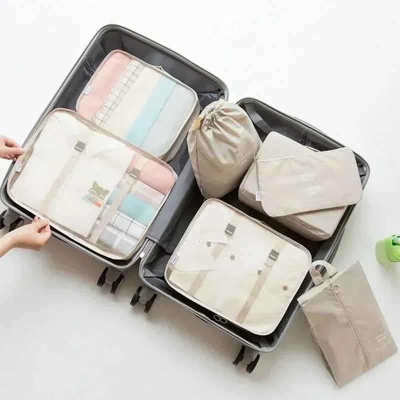 7-Piece Travel Organizer Set – Luggage Packing Cubes & Storage Bags for Clothes, Shoes & Accessories