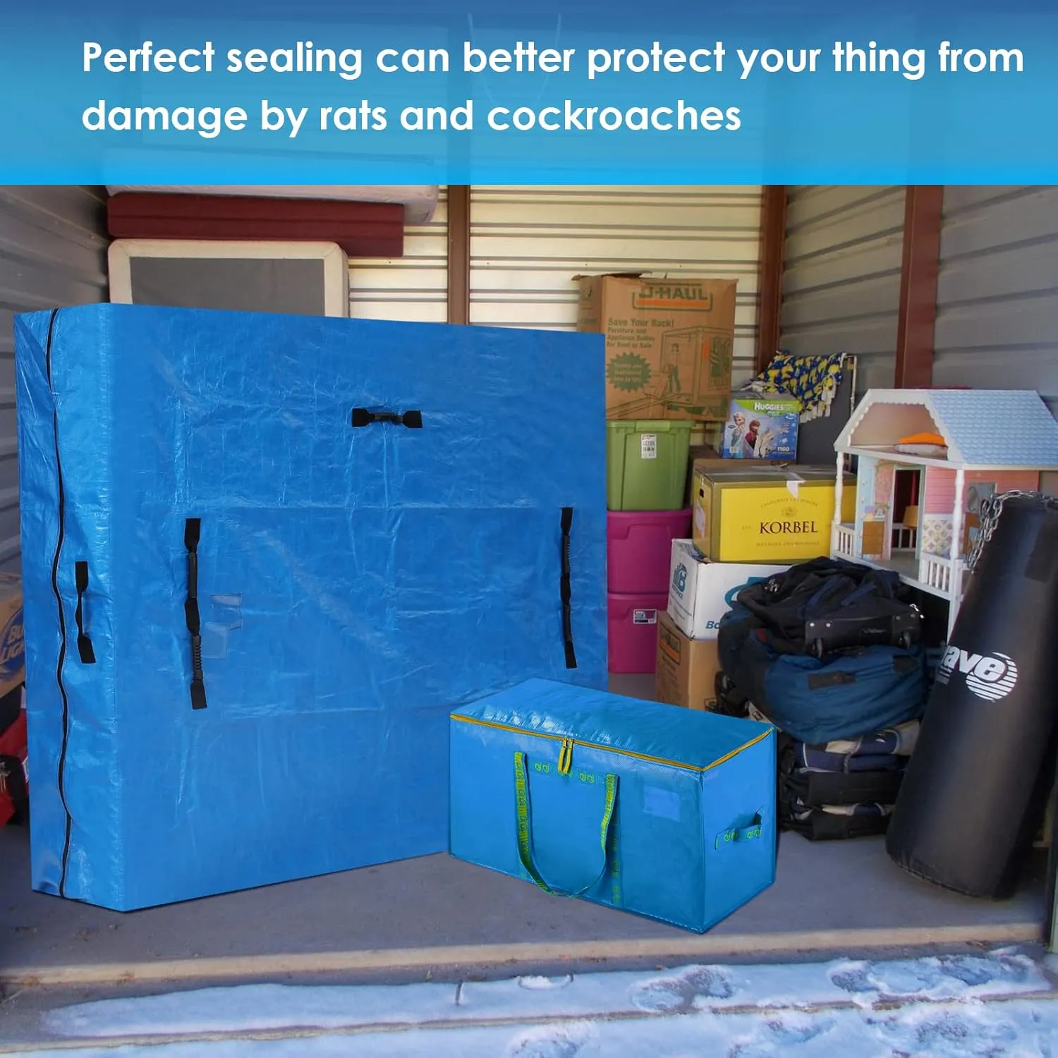 8Pack Extra Large Heavy Duty Moving Bags,Storage Bags with Handles for Packing Large Totes,Waterproof Oversized Organizers,Reinforced Puncture Resistance and Strong Zipper Pulls,Alternative Moving Box