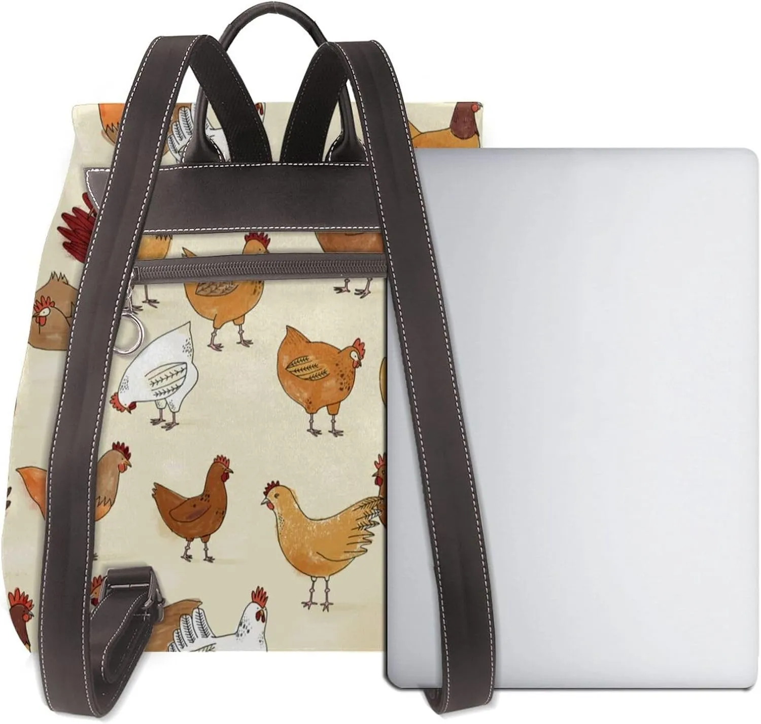 A Brood Of Chickens Backpack Purse for Women Men Large Womens Backpack Leather Travel Casual Daypack Fashion Backpack Purse Designer Ladies Shoulder Bags