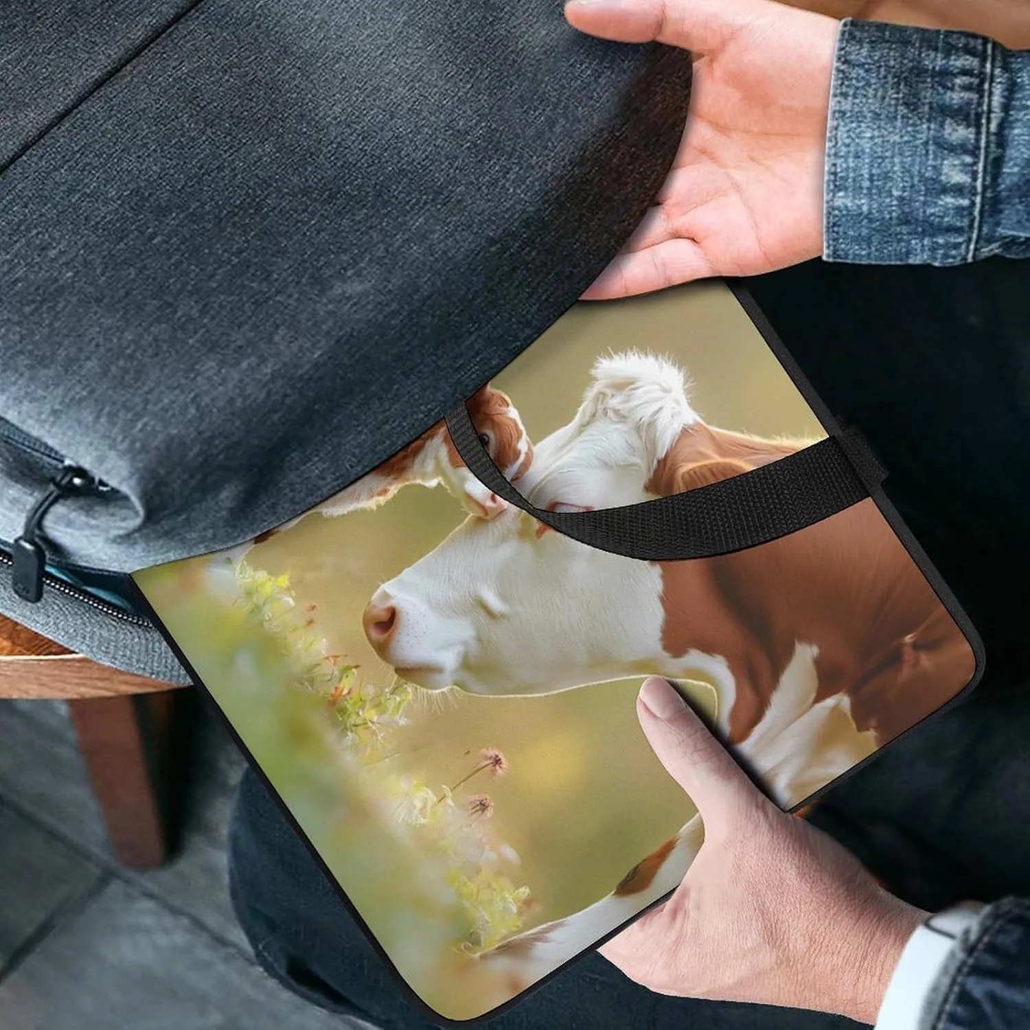 A Cute Calf And Its Mother Laptop Sleeve Bag Computer Carrying Case Laptops Protective Cover for Travel Business