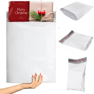 ABC PACK & SUPPLY White Gusseted Poly Mailers, 11 x 13 x 4 Inch. Pack of 100 Expansion Poly Mailers Bags. Shipping Envelopes for Clothing, 2.5 Mil. Plastic Shipping Bags Self Seal. Mailing Packages
