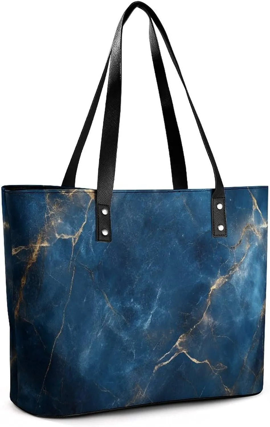 Abstract Brown Black Marble Texture Women Soft Leather Handbags Tote Purses Shoulder Bucket Bags