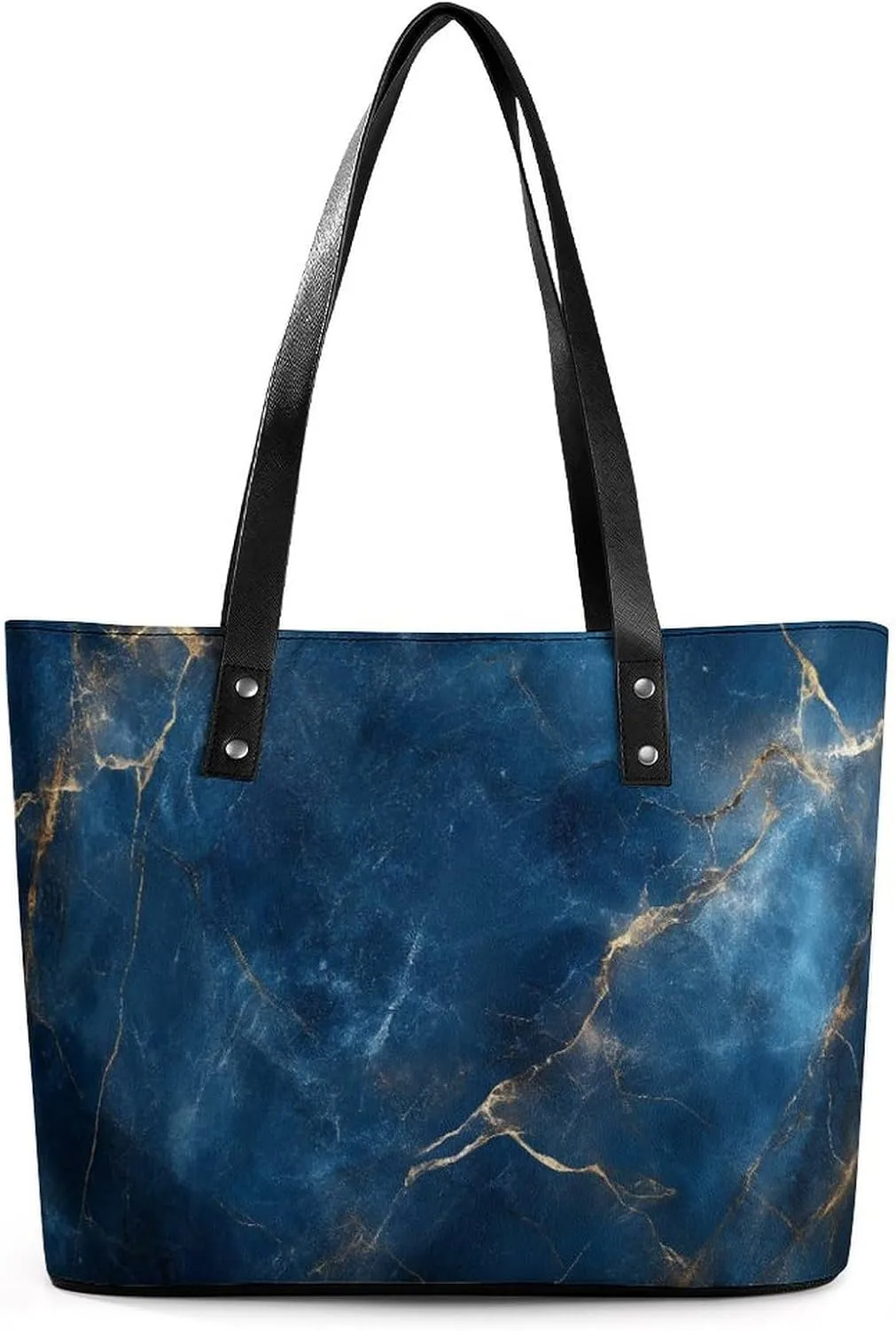 Abstract Brown Black Marble Texture Women Soft Leather Handbags Tote Purses Shoulder Bucket Bags