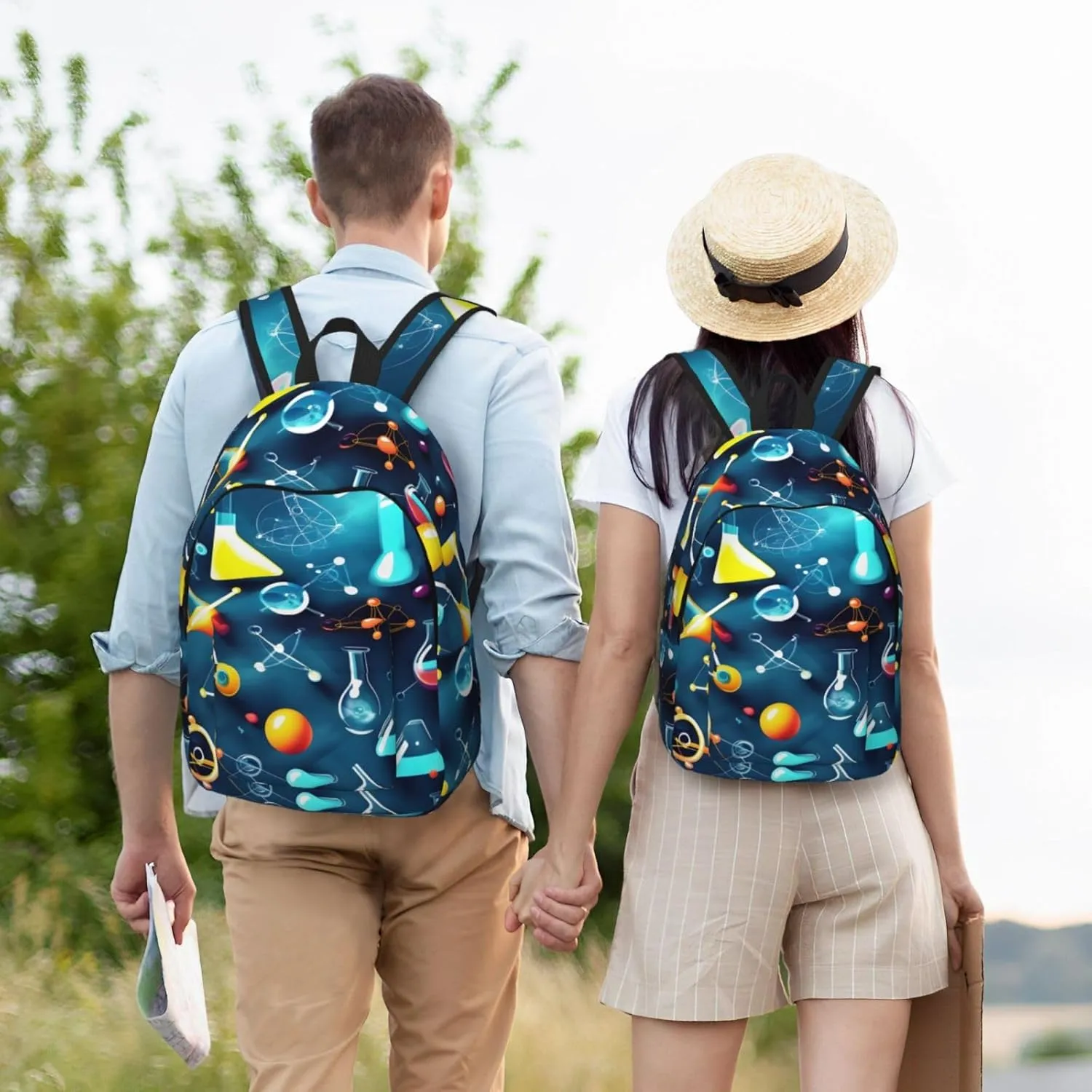 Abstract Science Chemistry Canvas Casual Lightweight Duffel Bag, Fashion Duffel Bag, Casual Daypack, Unisex Travel Backpack