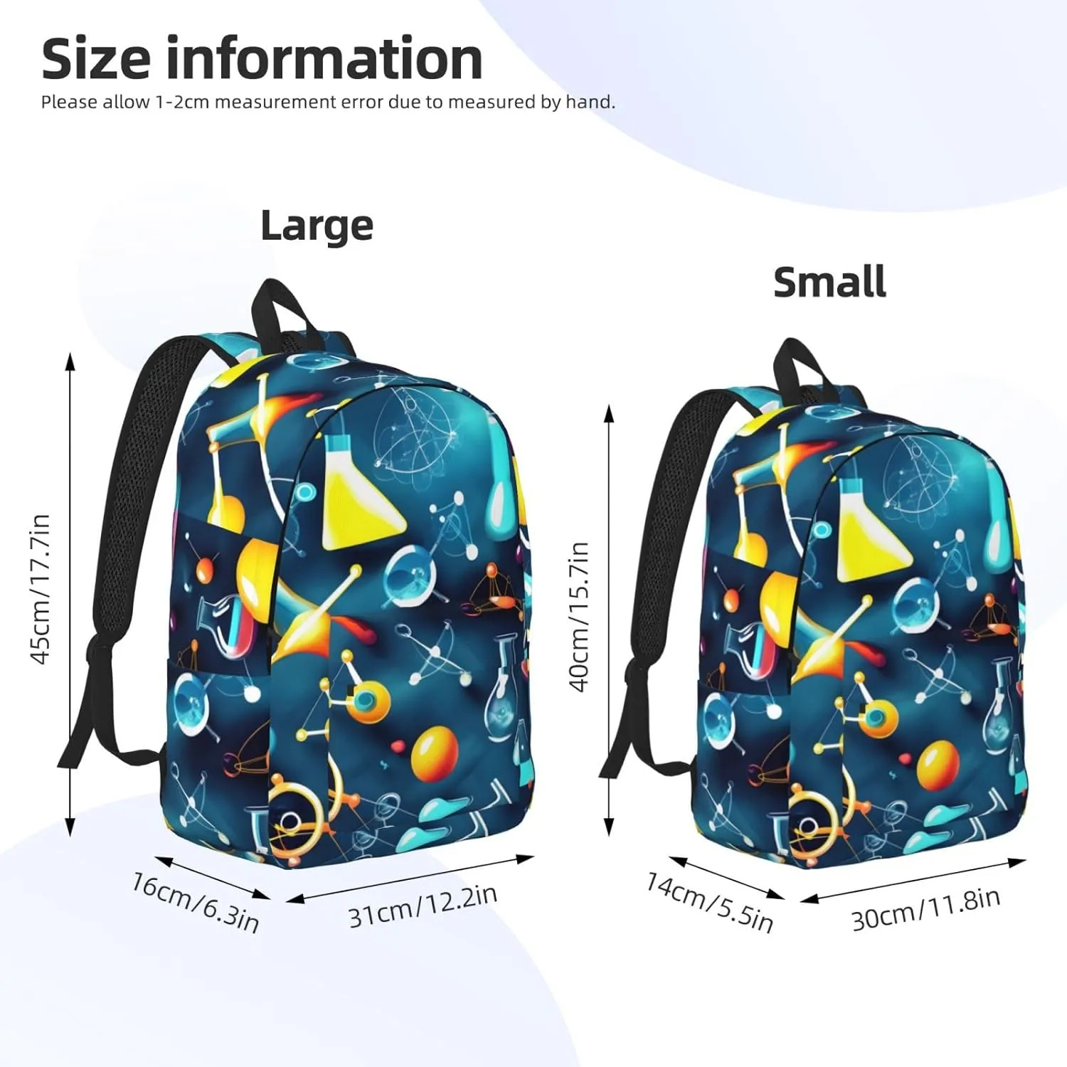 Abstract Science Chemistry Canvas Casual Lightweight Duffel Bag, Fashion Duffel Bag, Casual Daypack, Unisex Travel Backpack