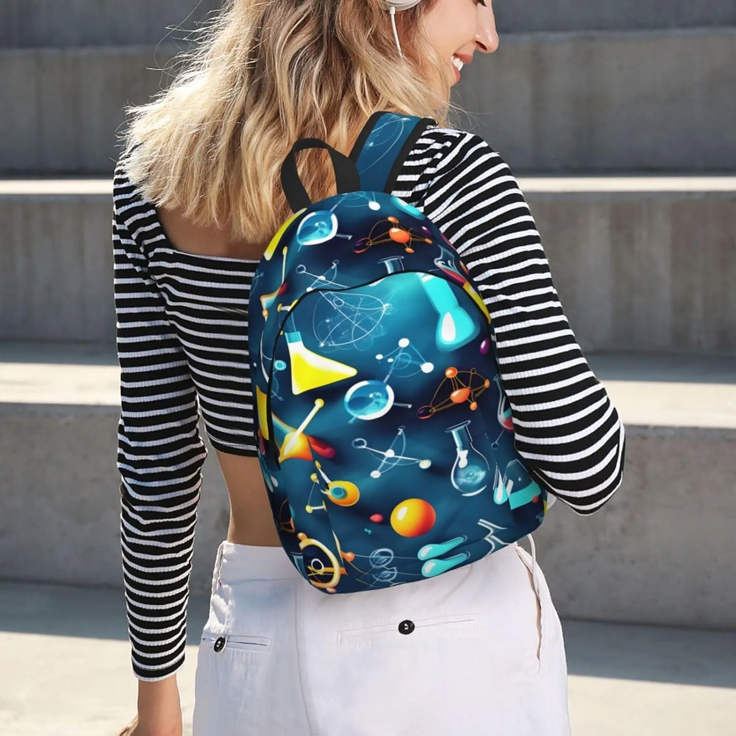 Abstract Science Chemistry Canvas Casual Lightweight Duffel Bag, Fashion Duffel Bag, Casual Daypack, Unisex Travel Backpack