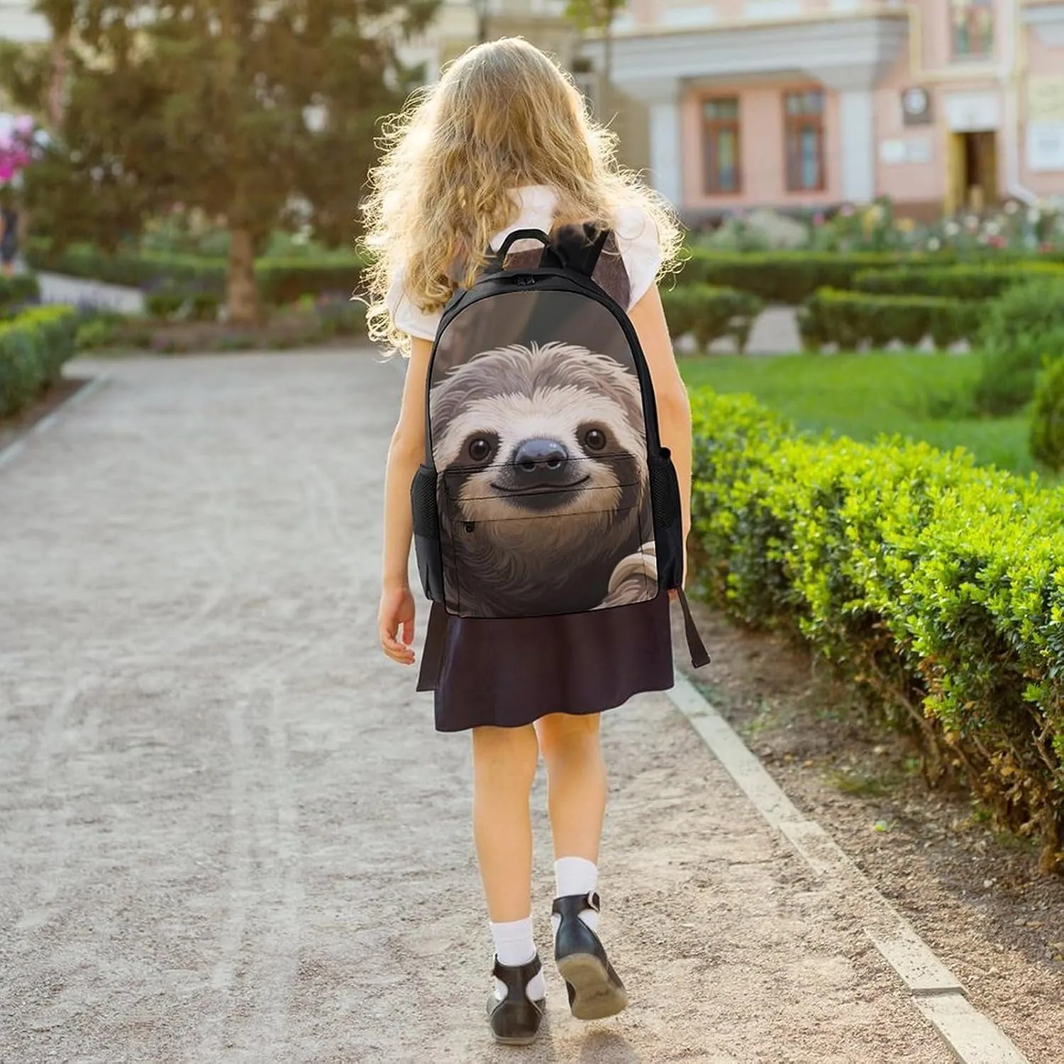 Adults Lightweight Animals Sloth Art Rucksacks Large Capacity Bookbag With Adjustable Shoulder Straps for Trekking Outdoors Bicycle