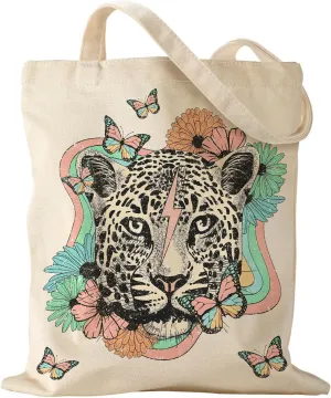 Aesthetic Canvas Tote Bag - Reusable Shoulder Tote Bag for Women Lady Casual Vacation, Shopping, Work, Gym