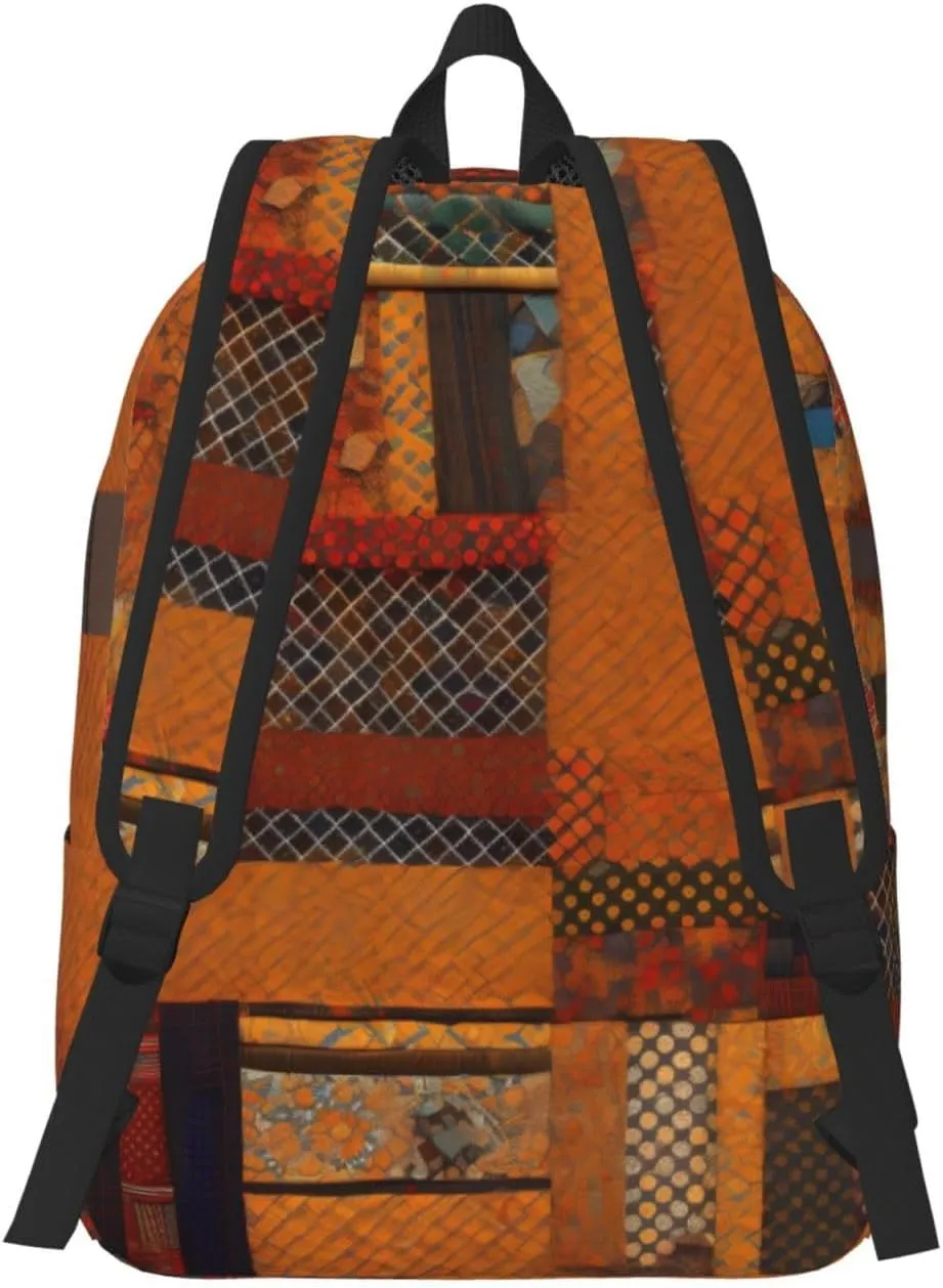 African Textile Patchwork print Large Laptop Backpack for Women, Work Business Backpacks College Bookbag for School