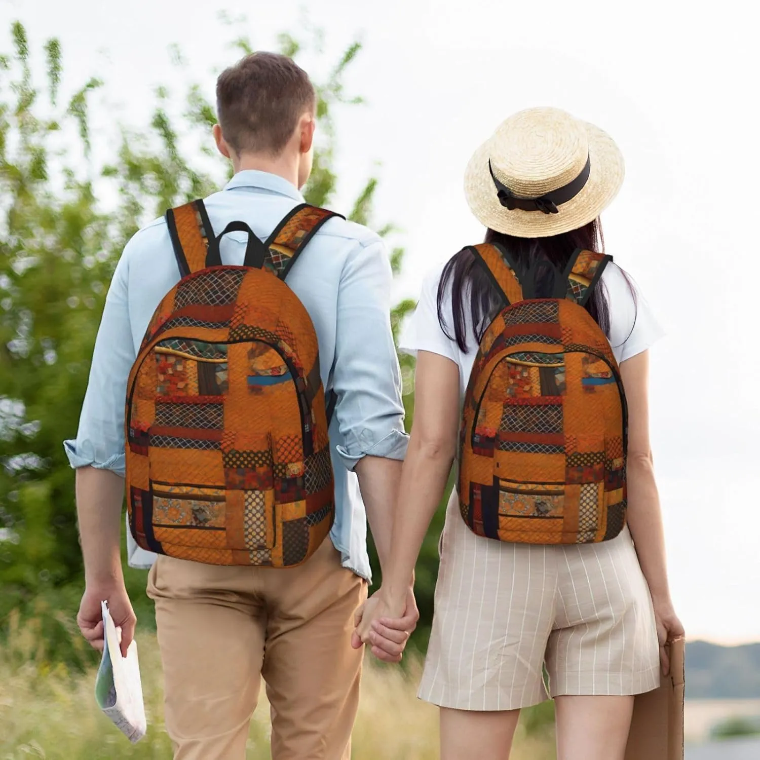 African Textile Patchwork print Large Laptop Backpack for Women, Work Business Backpacks College Bookbag for School