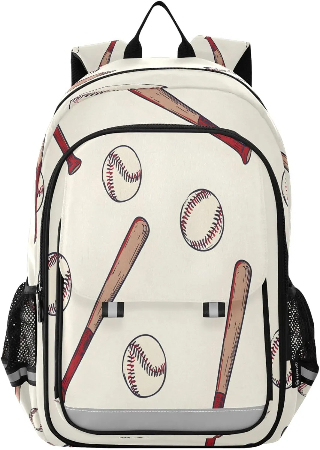 ALAZA Baseball Baseball Bat Pattern School Backpacks Travel Laptop Bag Kids Bookbag for Girls Boys Teens Women Men