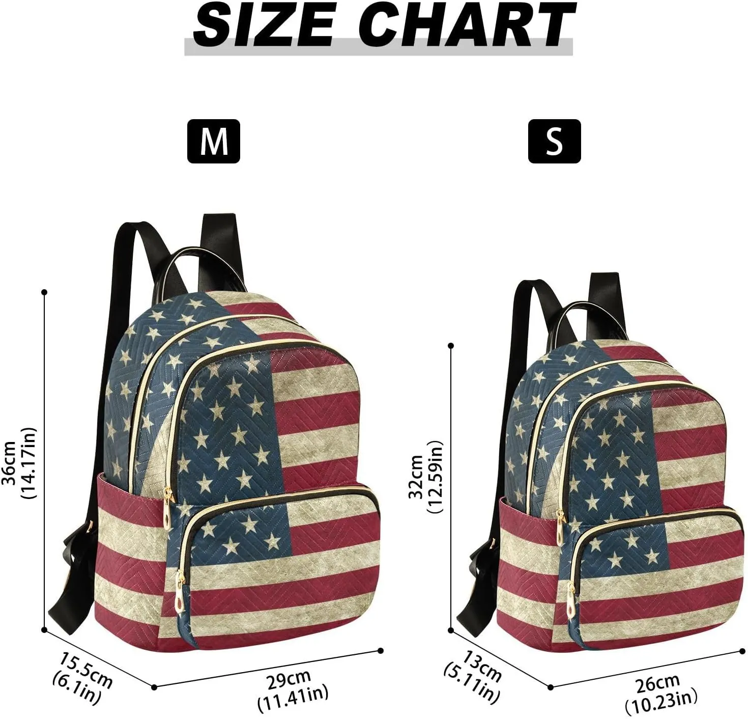 ALAZA Vintage American Flag Mini Backpack Purse for Women Travel Bag Fashion Daypack Back Pack Shoulder Bag