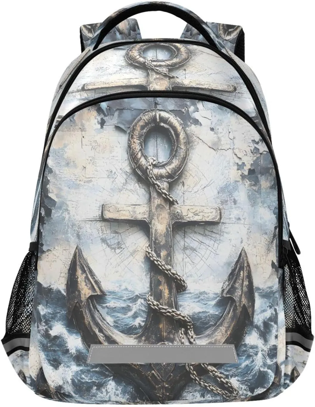 ALAZA Vintage Nautical Themedbeach Backpacks Travel Laptop Daypack School Book Bag for Men Women Teens Kids